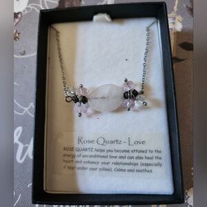 3/$30 Rose Quartz Love Bar Necklace